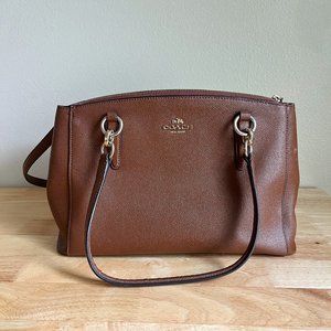 Coach Christine Double Zipper Carryall Bag in Tan Brown